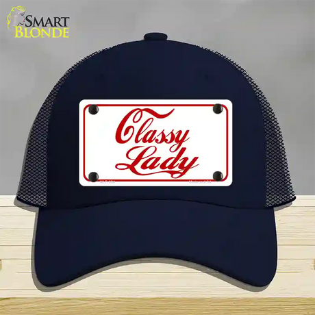 Classy Lady Novelty License Plate Hat Mesh / Navy