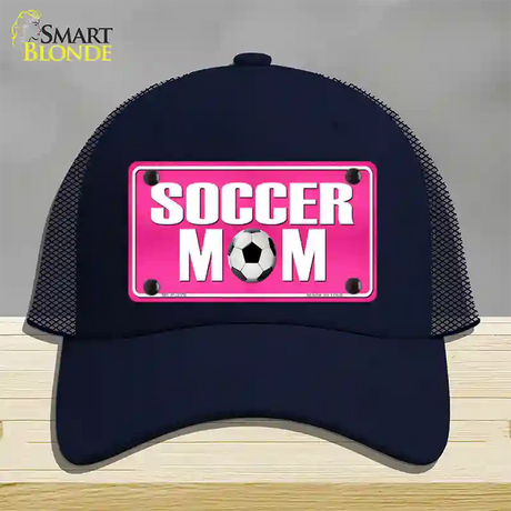 Soccer Mom Novelty License Plate Hat Mesh / Navy