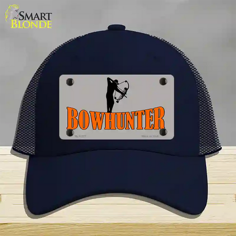 Bow Hunter Novelty License Plate Hat Mesh / Navy