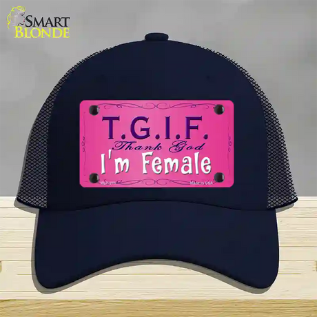 TGIF Novelty License Plate Hat Mesh / Navy