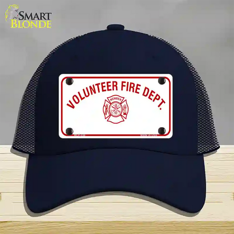 Volunteer Fire Department Novelty License Plate Hat Mesh / Navy