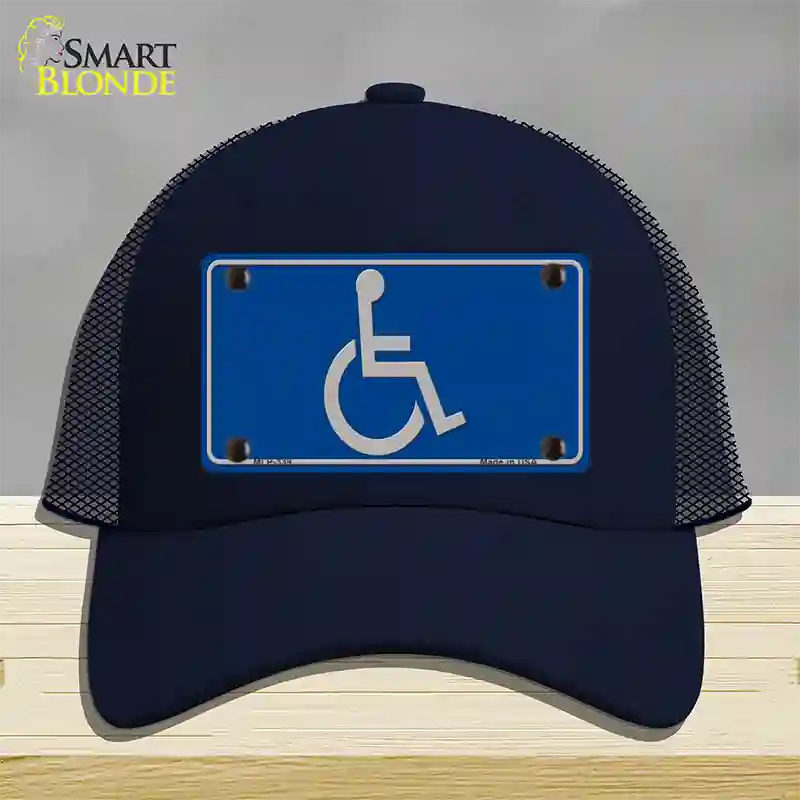 Handicap Logo Novelty License Plate Hat Mesh / Navy