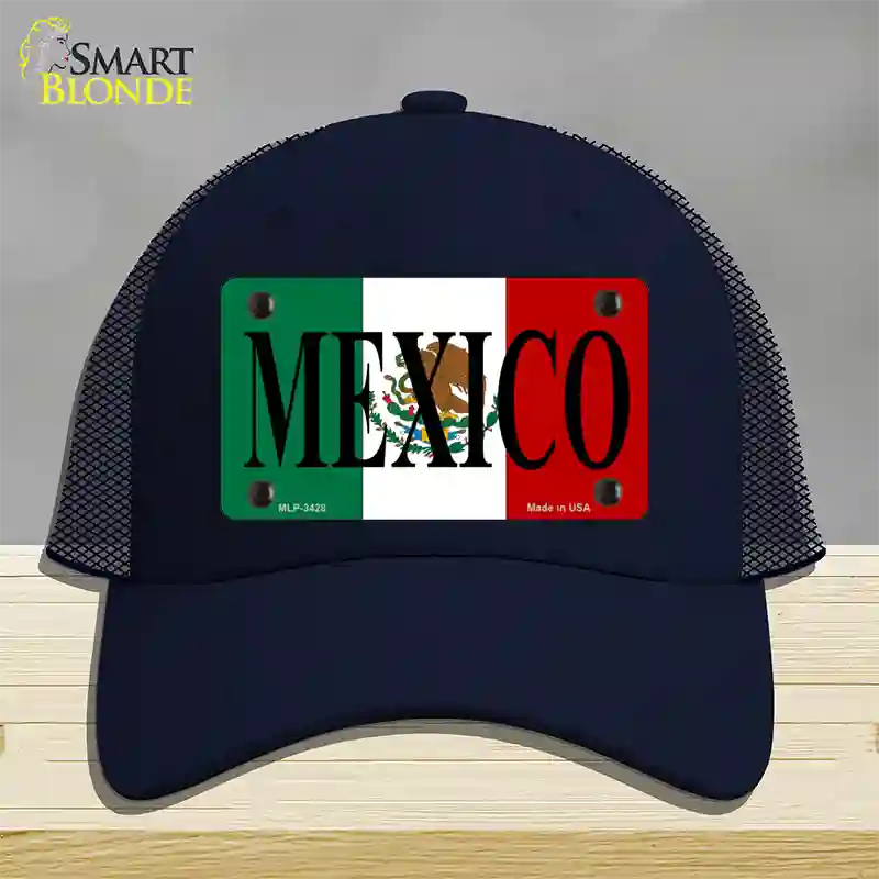 Mexico Novelty License Plate Hat Mesh / Navy