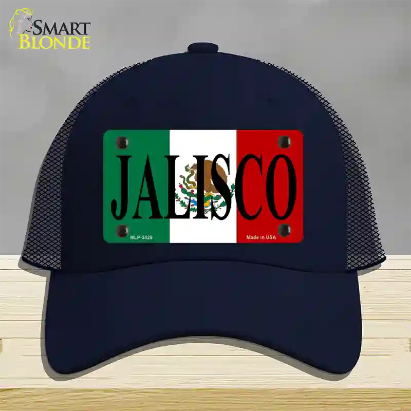 Jalisco Mexico Flag Novelty License Plate Hat Mesh / Navy