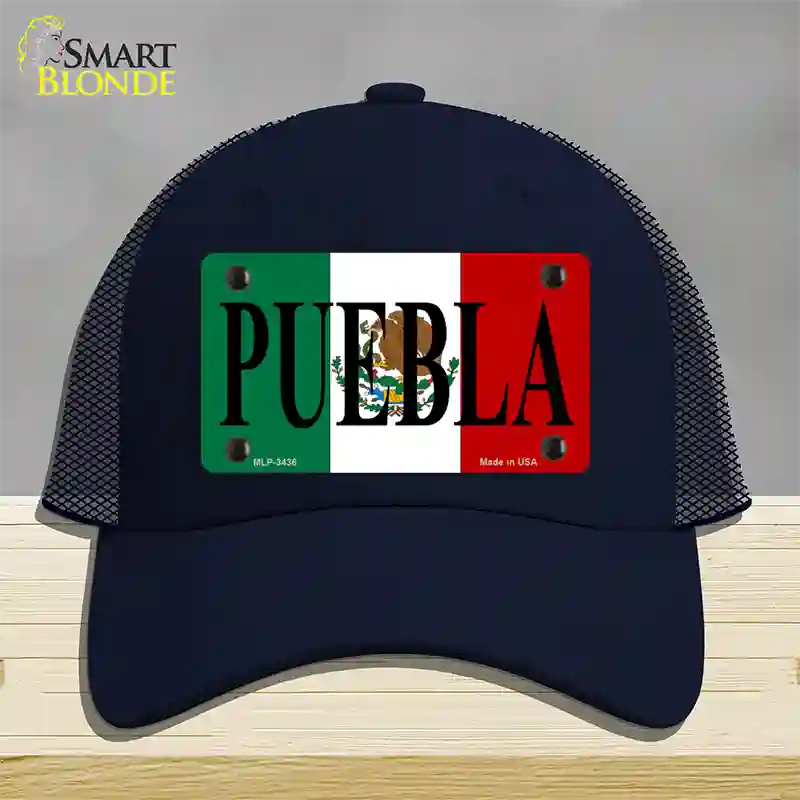 Puebla Novelty License Plate Hat Mesh / Navy