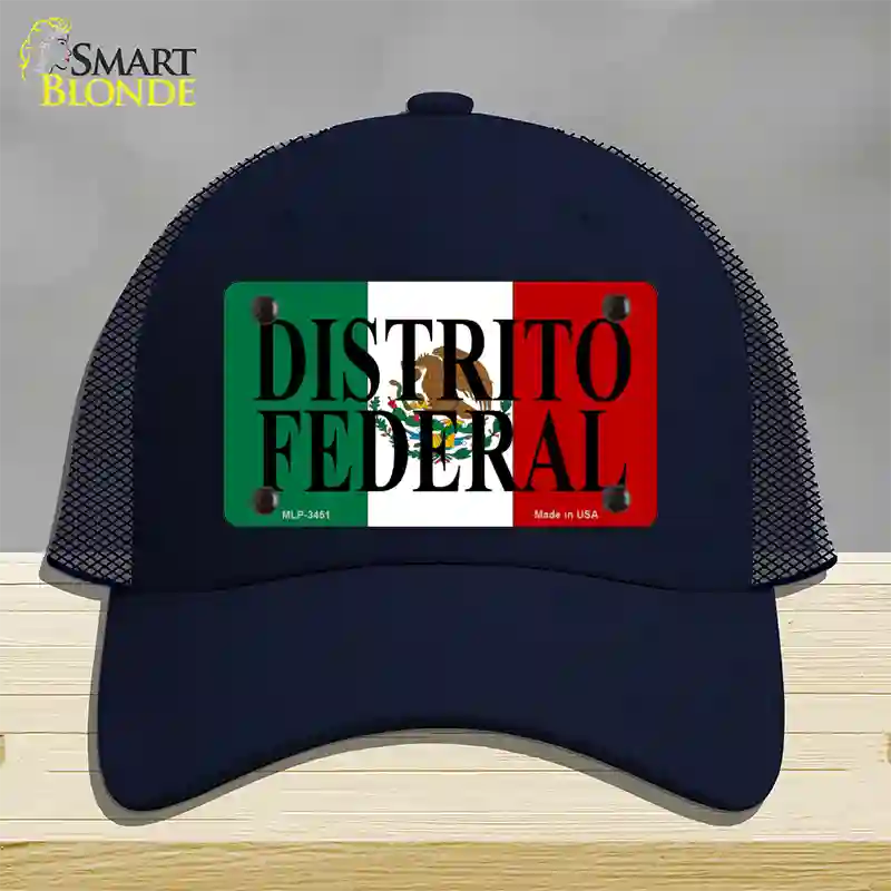 Distrito Federal Mexico Flag Novelty License Plate Hat Mesh / Navy