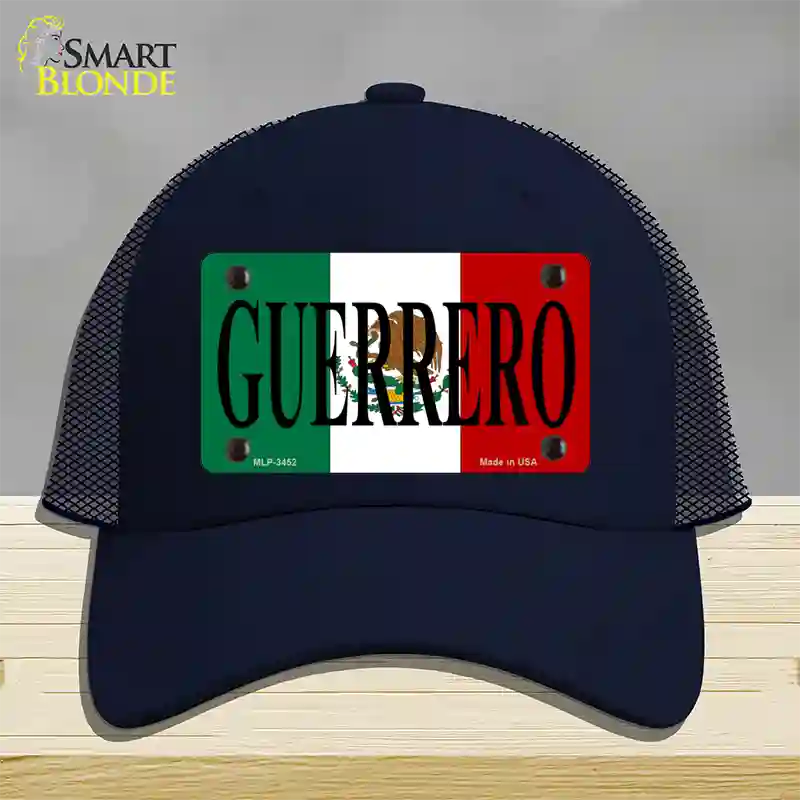 Guerrero Mexico Flag Novelty License Plate Hat Mesh / Navy