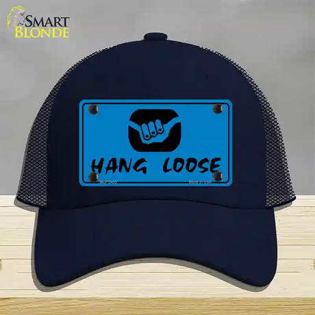 Hang Loose Novelty License Plate Hat Mesh / Navy