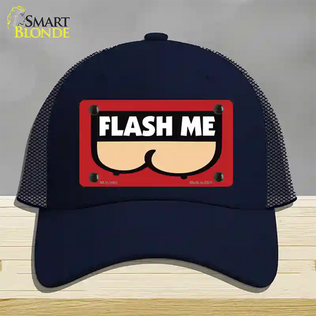 Flash Me Novelty License Plate Hat Mesh / Navy