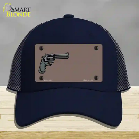 Gun Offset Customizable Novelty License Plate Hat Mesh / Navy