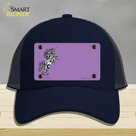 Unicorn Offset Novelty License Plate Hat Mesh / Navy