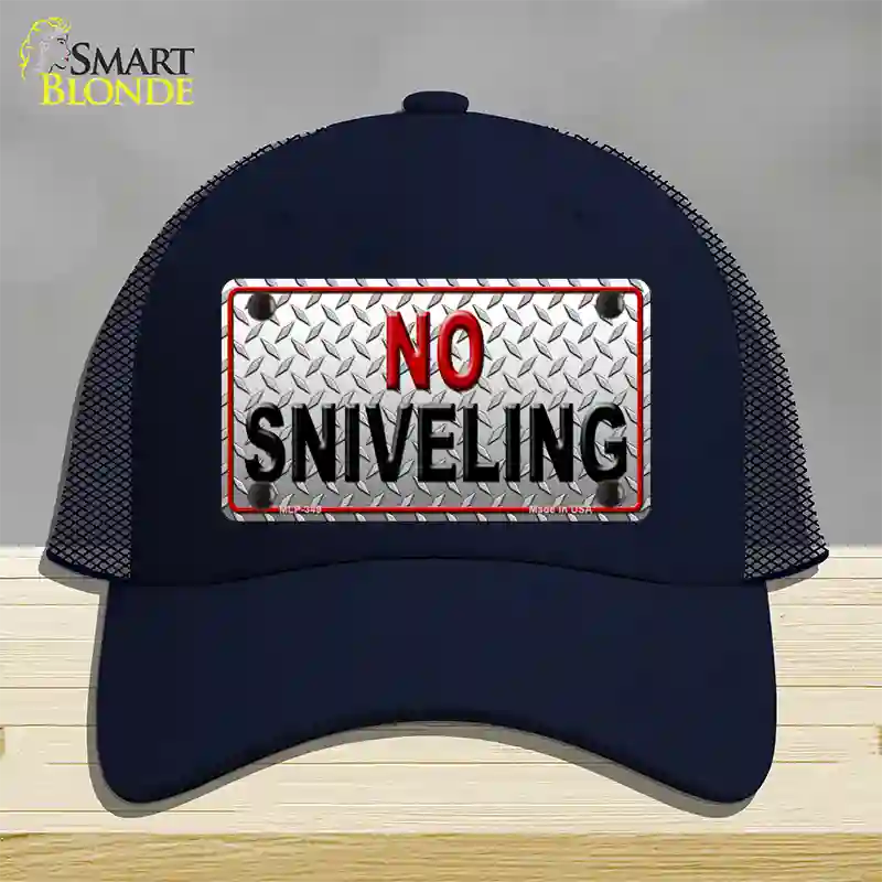 No Sniveling Novelty License Plate Hat Mesh / Navy