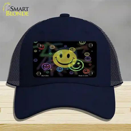 Smiley Novelty License Plate Hat Mesh / Navy