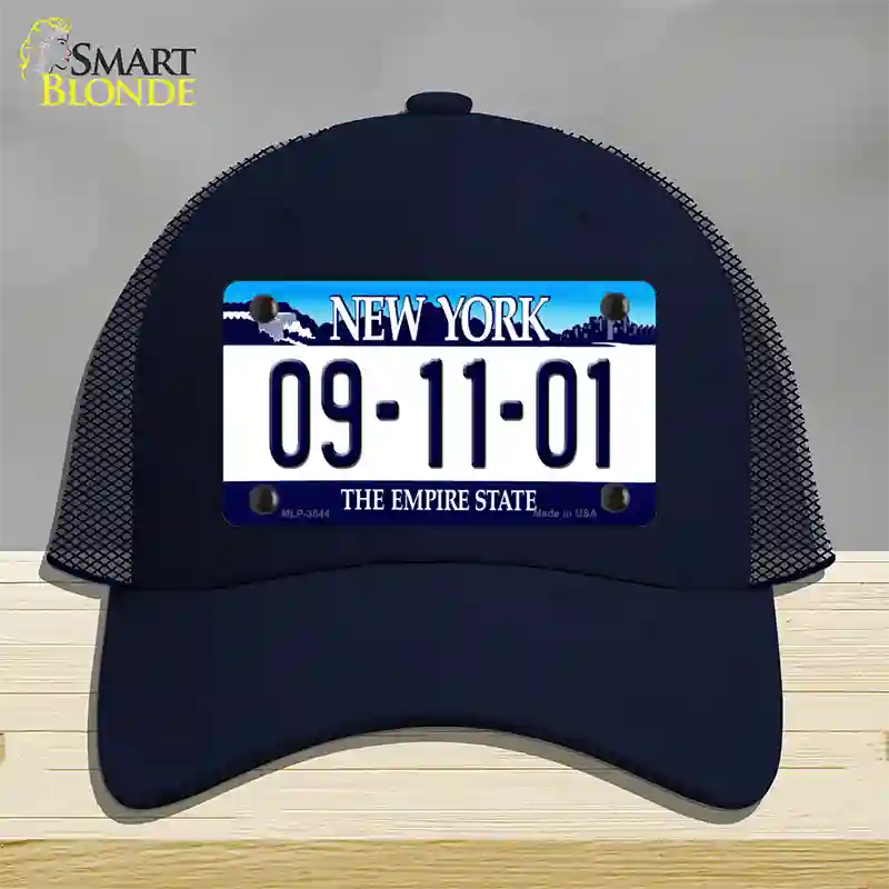 9 11 01 New York Novelty License Plate Hat Mesh / Navy