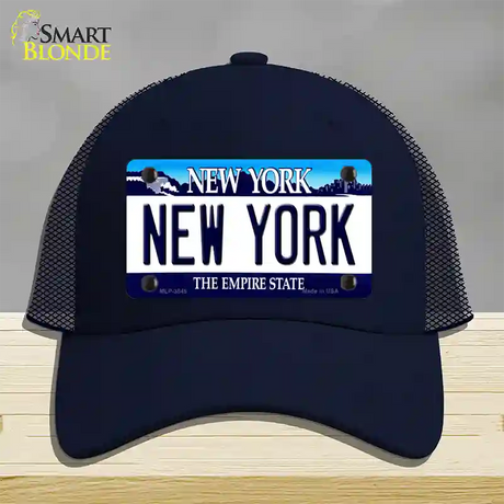 New York State Novelty License Plate Hat Mesh / Navy