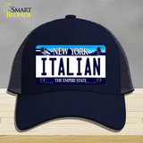 Italian New York Novelty License Plate Hat Mesh / Navy