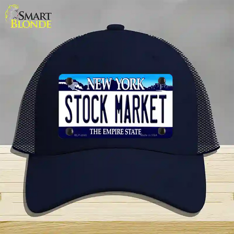 Stock Market New York Novelty License Plate Hat Mesh / Navy