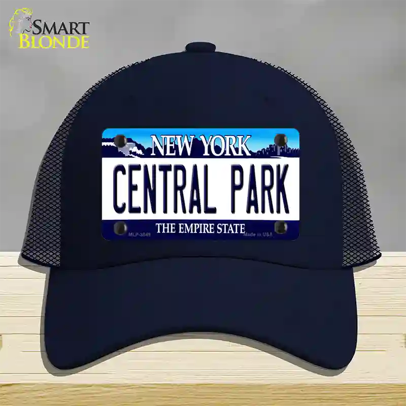 Central Park New York Novelty License Plate Hat Mesh / Navy