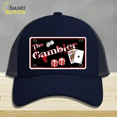 Gambler Novelty License Plate Hat Mesh / Navy