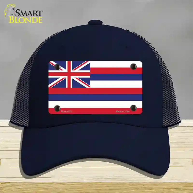 Hawaii Flag State Flag Novelty License Plate Hat Mesh / Navy