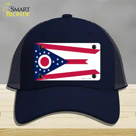 Ohio State Flag Novelty License Plate Hat Mesh / Navy