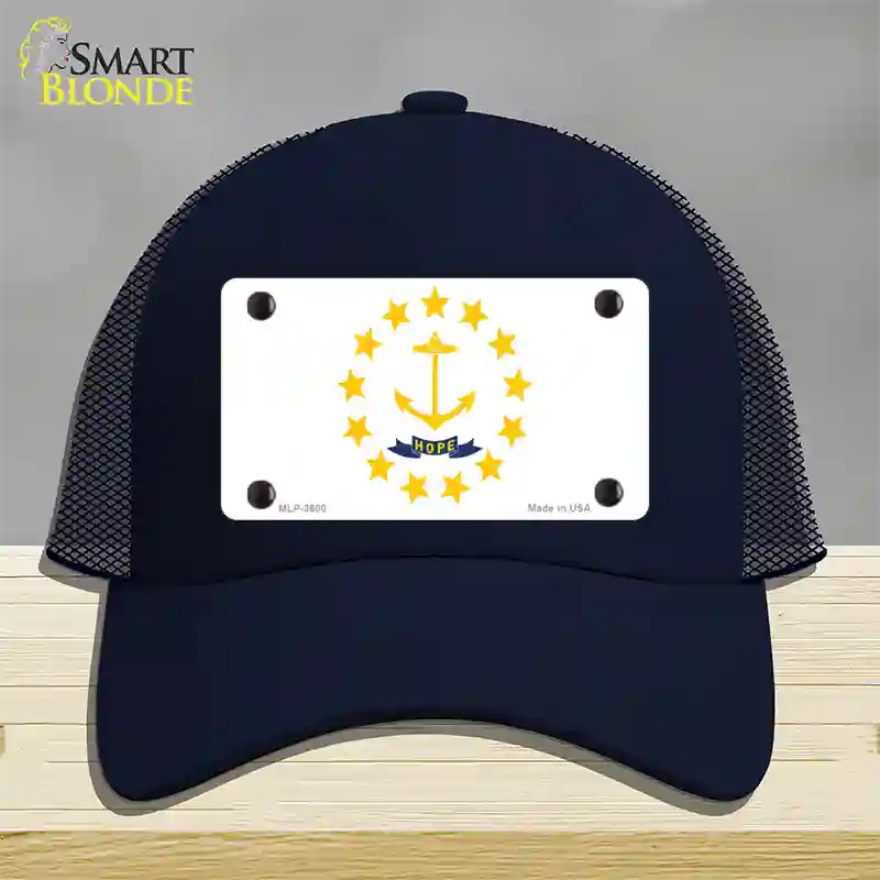 Rhode Island State Flag Novelty License Plate Hat Mesh / Navy