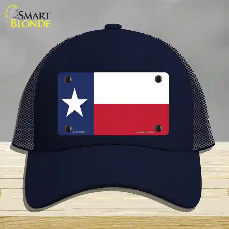 Texas State Flag Novelty License Plate Hat Mesh / Navy