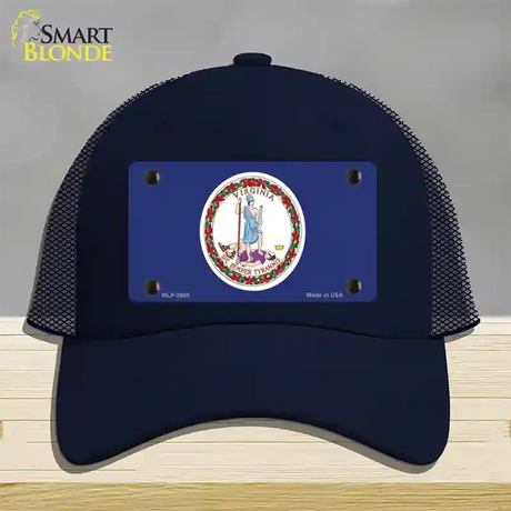 Virginia State Flag Novelty License Plate Hat Mesh / Navy