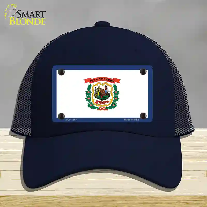 West Virginia State Flag Novelty License Plate Hat Mesh / Navy