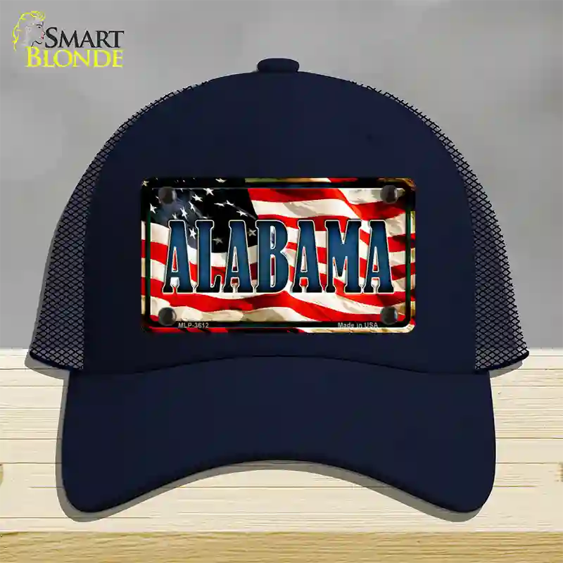 Alabama USA Novelty License Plate Hat Mesh / Navy