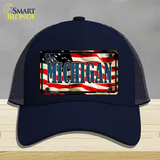 Michigan USA Novelty License Plate Hat Mesh / Navy