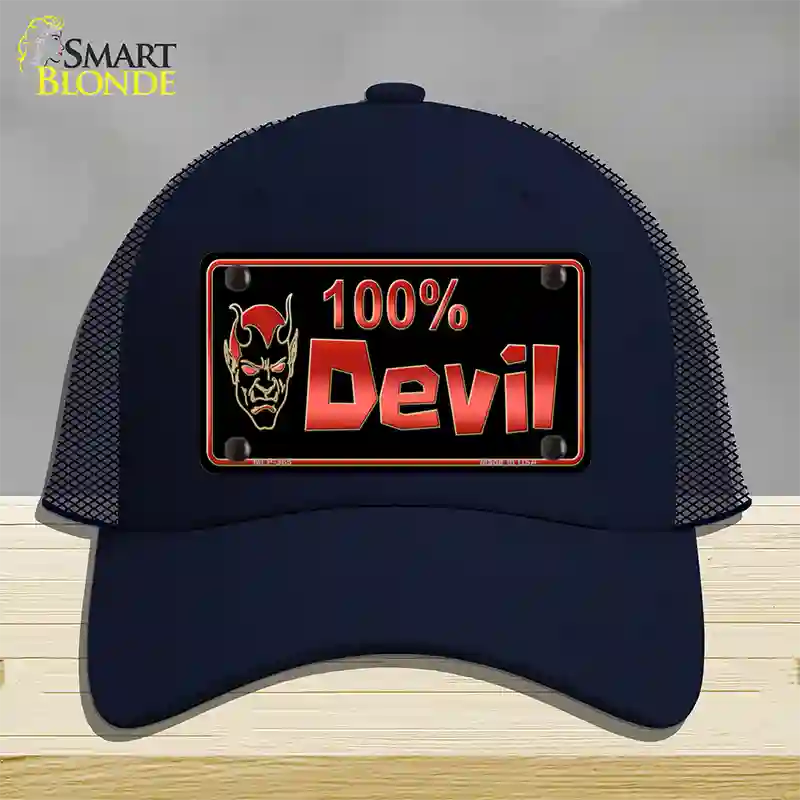 100% Devil Novelty License Plate Hat Mesh / Navy