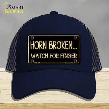 Horn Broken Watch For Finger Novelty License Plate Hat Mesh / Navy