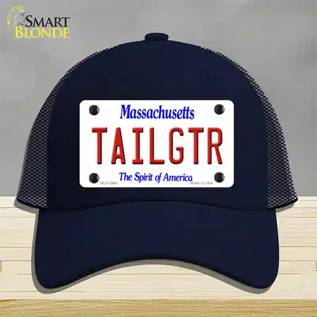 Tailgtr Massachusetts Novelty License Plate Hat Mesh / Navy