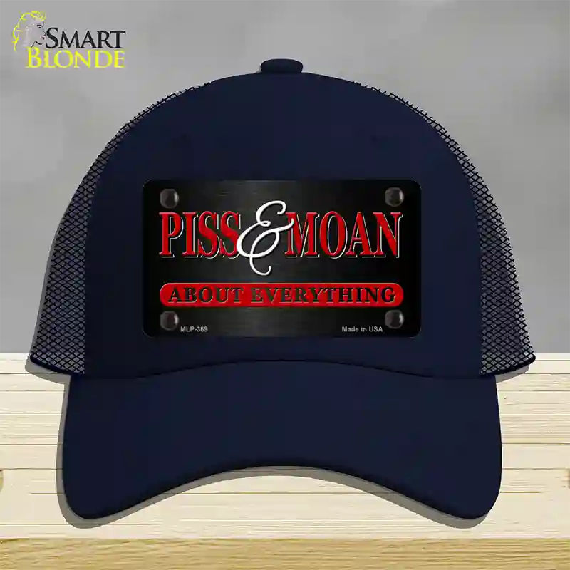 Piss & Moan Novelty License Plate Hat Mesh / Navy