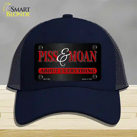 Piss & Moan Novelty License Plate Hat Mesh / Navy