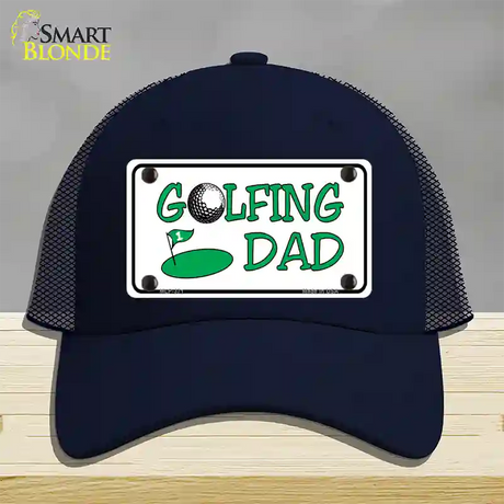 Golfing Dad Novelty License Plate Hat Mesh / Navy