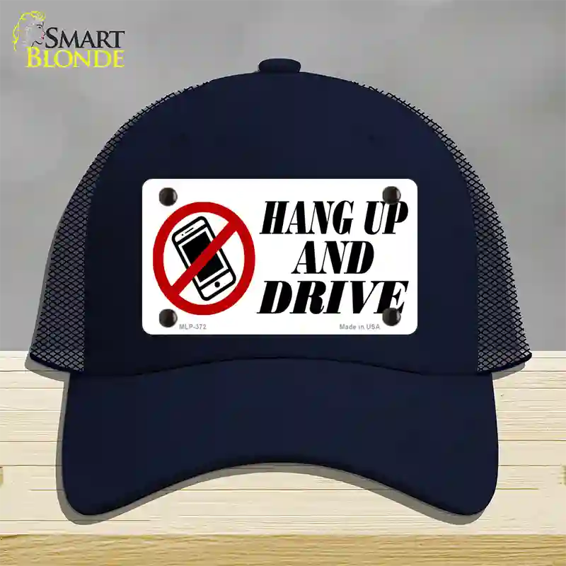 Hang Up And Drive Novelty License Plate Hat Mesh / Navy