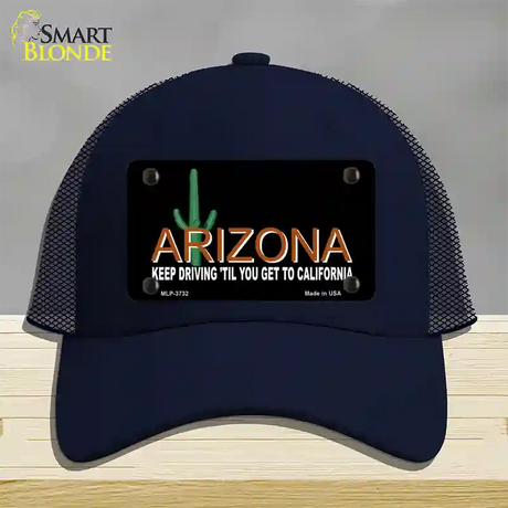 Arizona Keep Driving Novelty License Plate Hat Mesh / Navy