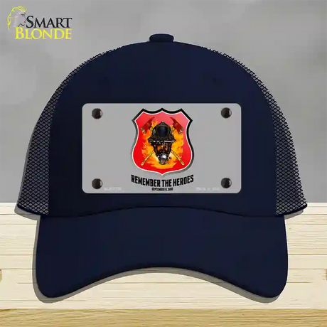 Remember The Heroes Novelty License Plate Hat Mesh / Navy