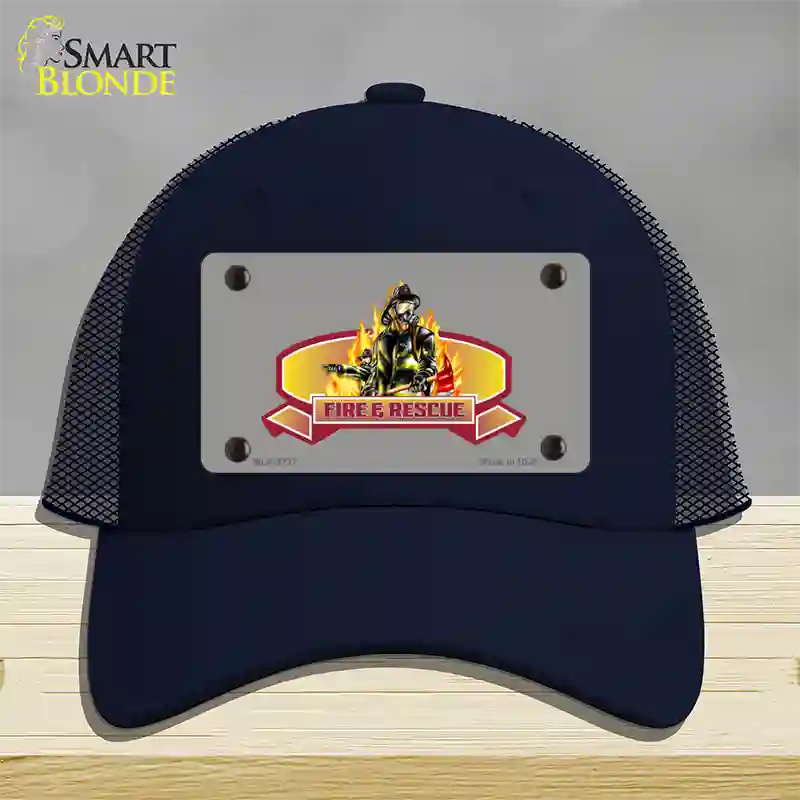 Fire Rescue Novelty License Plate Hat Mesh / Navy