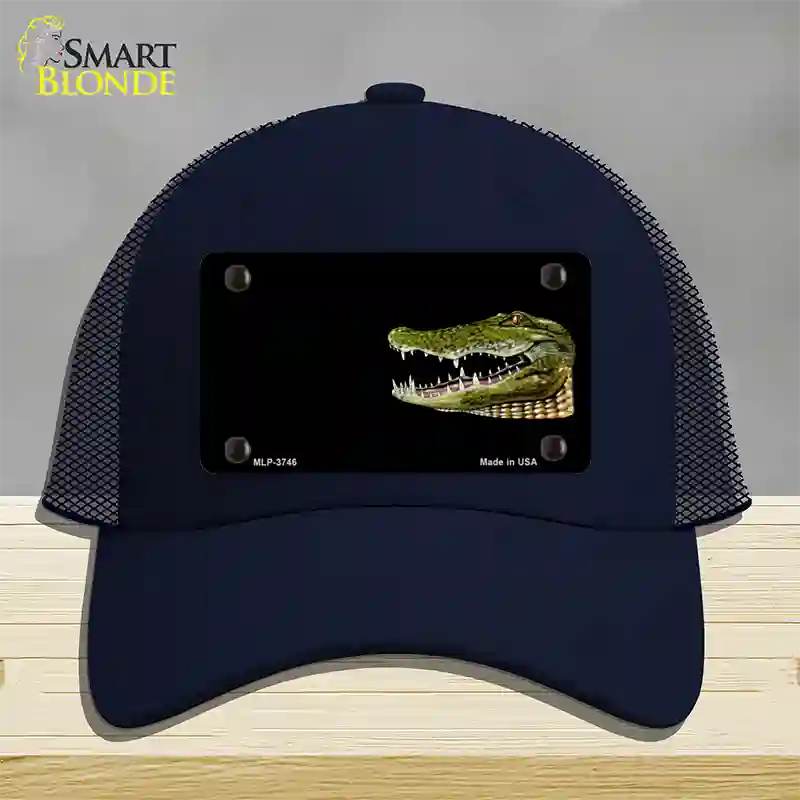 Gator Offset Novelty License Plate Hat Mesh / Navy