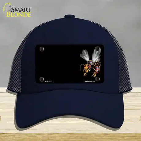 Hornet Offset Novelty License Plate Hat Mesh / Navy