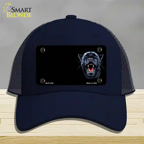 Panther Offset Novelty License Plate Hat Mesh / Navy