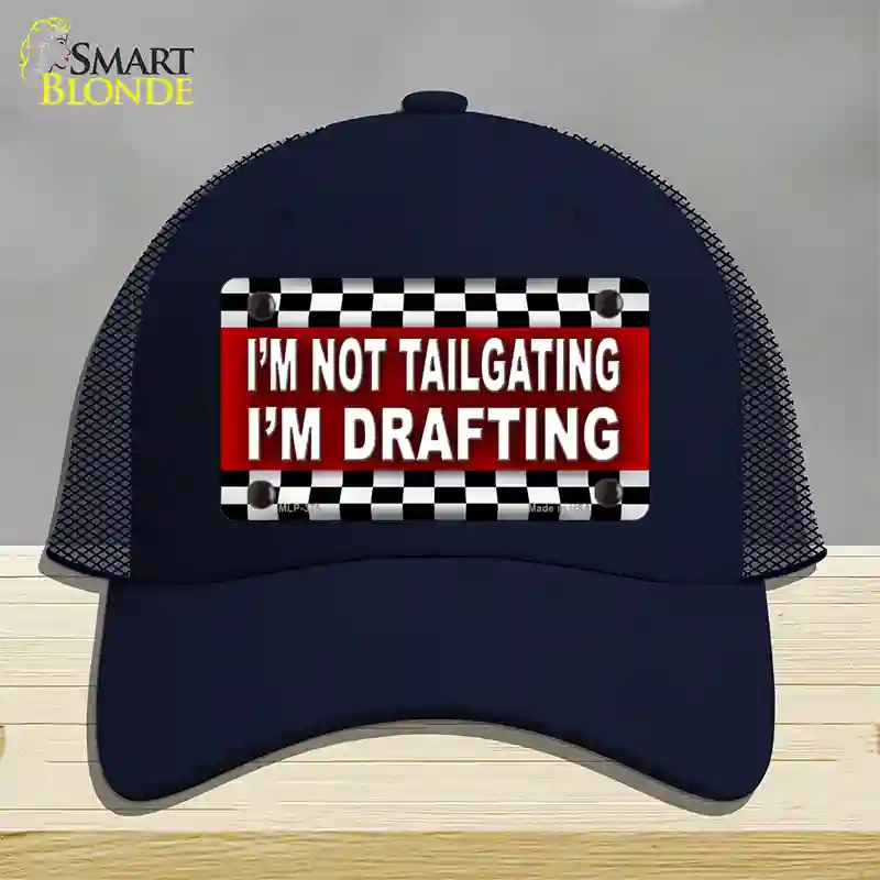 Not Tailgating Drafting Novelty License Plate Hat Mesh / Navy