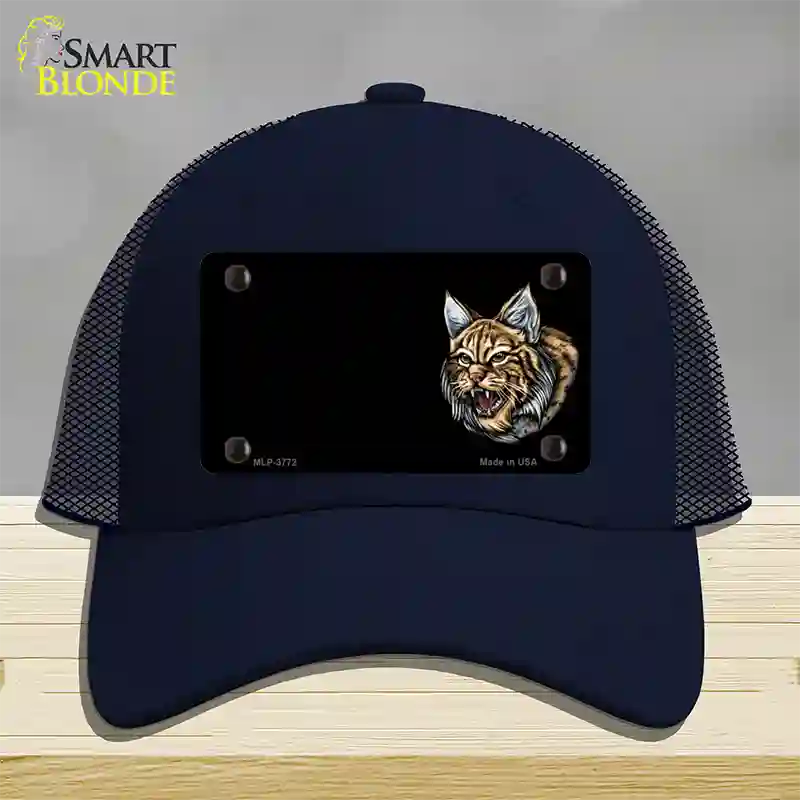 Bobcat Offset Novelty License Plate Hat Mesh / Navy