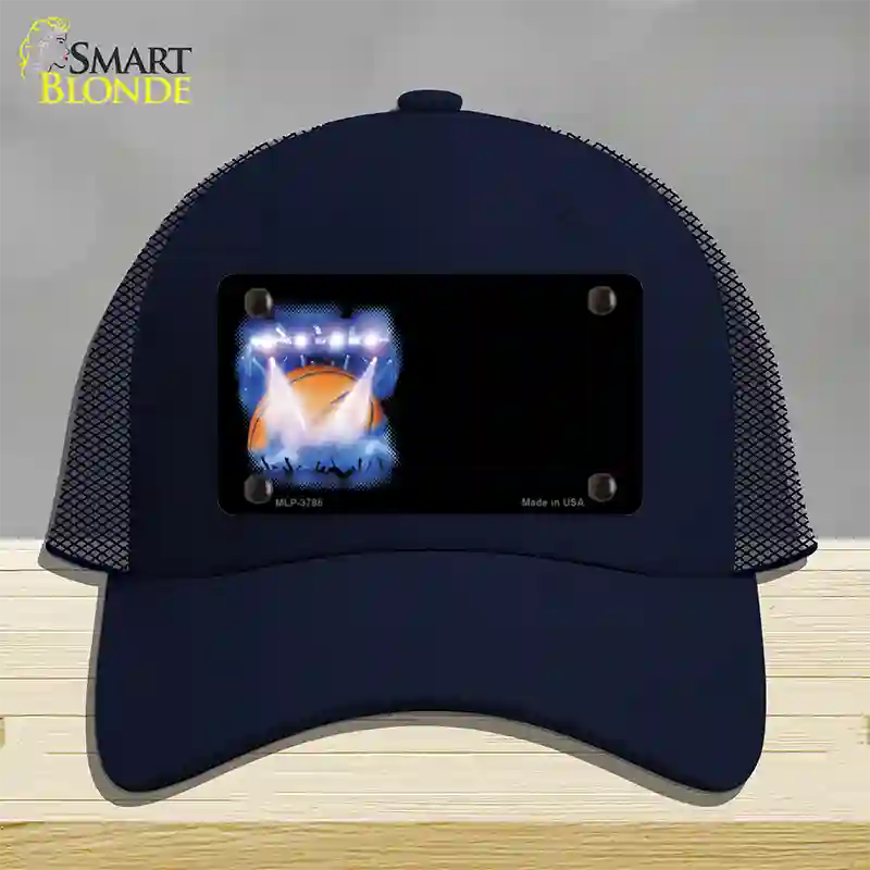 Basketball Game Offset Novelty License Plate Hat Mesh / Navy