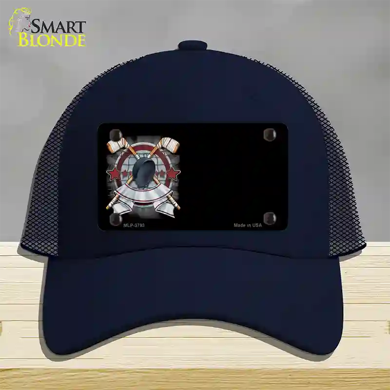 Hockey Banner Offset Novelty License Plate Hat Mesh / Navy