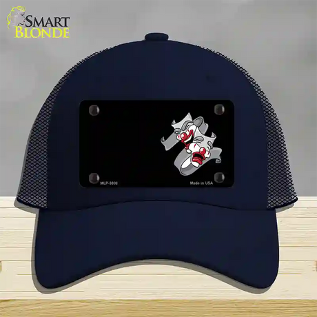 Theater Drama Offset Novelty License Plate Hat Mesh / Navy