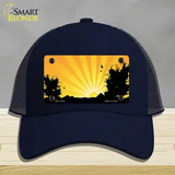 Southwest Orange Sunset Novelty License Plate Hat Mesh / Navy